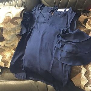 New York and company dark blue blouse size L